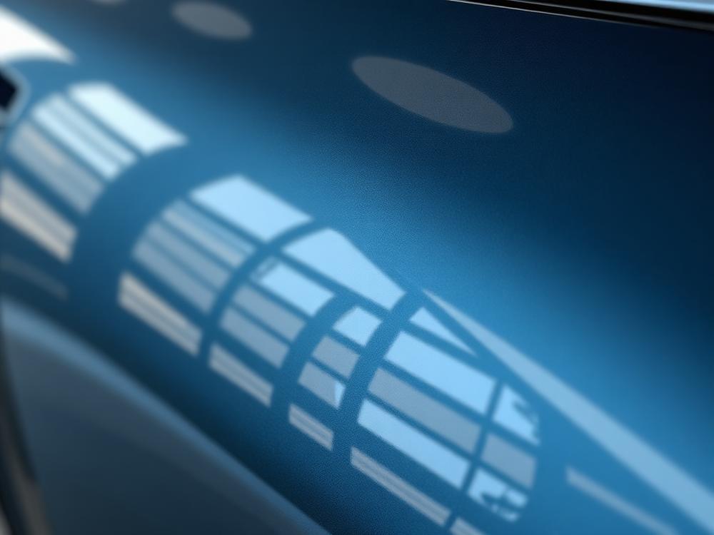 Polished, glossy car paint after professional exterior detailing