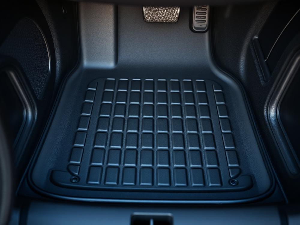 Clean car floor mat after professional interior detailing